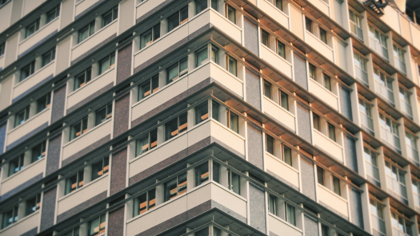 a low-angle shot of a building